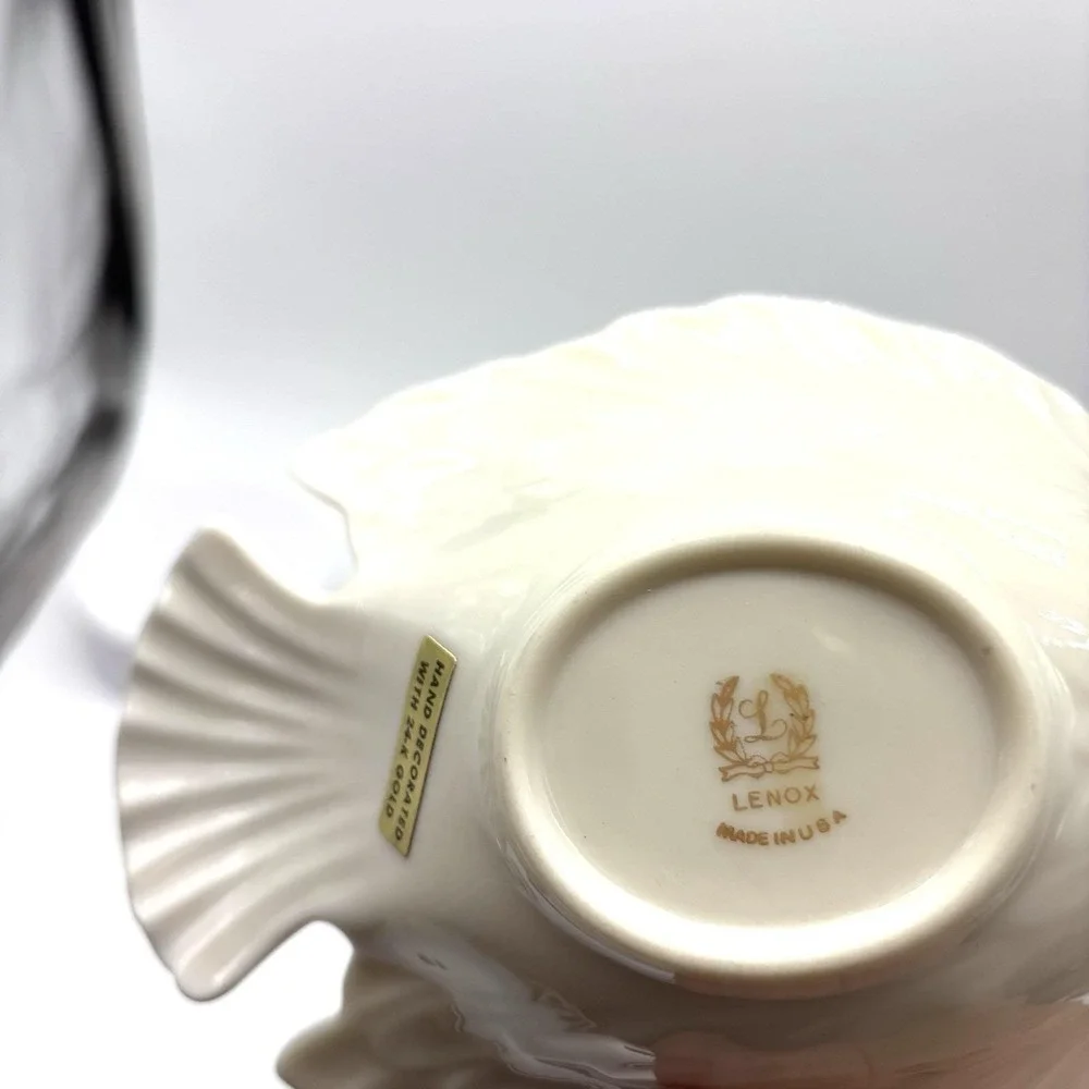 Vintage LENOX China Dove‎ Dish Ivory Bowl Creme 24k Gold Trim New